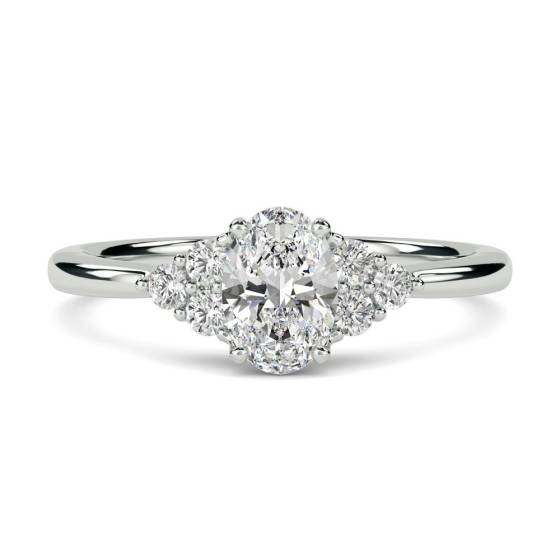 1.00ct VS2/H Oval Natural Diamond Cluster Ring