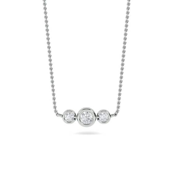 0.53ct VS/F Three Stone Natural Diamond Necklace