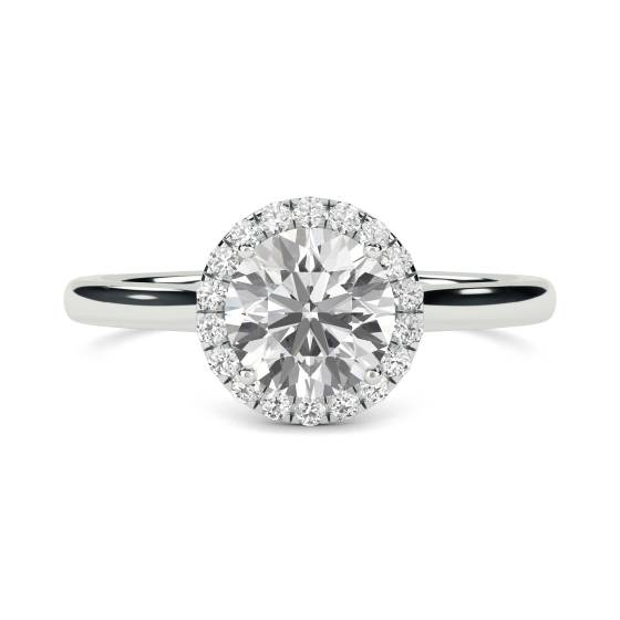 Round Diamond Single Halo Ring