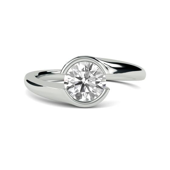 Round Diamond Bezel Set Engagement Ring