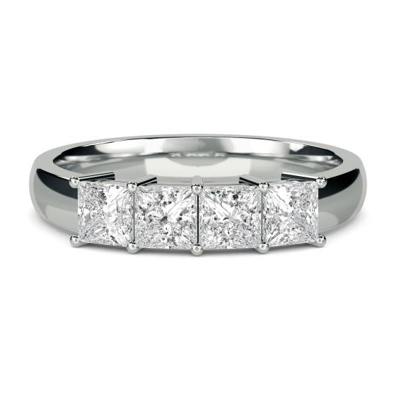 Four Stone Princess Diamond Half Eternity Ring