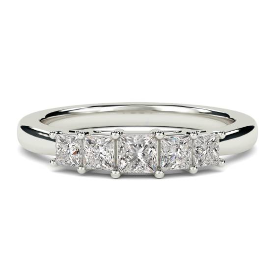 5 Stone Princess Diamond Half Eternity Ring
