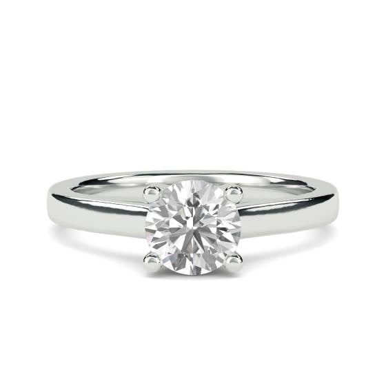 Unique Crossover Round Diamond Engagement Ring