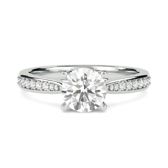 Round Diamond Shoulder Set Ring