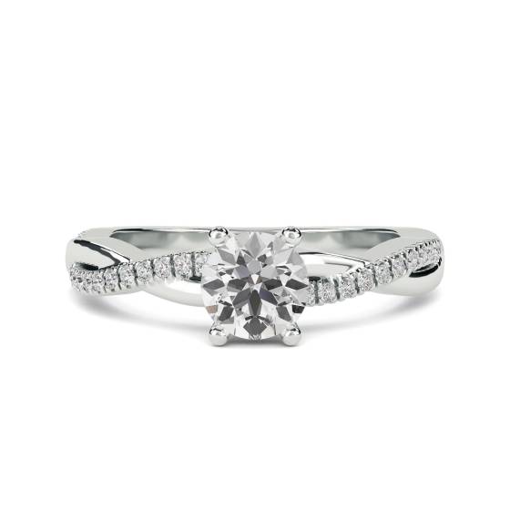 Infinity Twist Round Diamond Engagement Ring