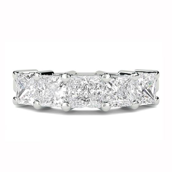 5 Stone Princess Diamond Half Eternity Ring