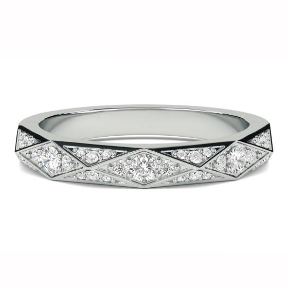 2.5mm Shaped Diamond Wedding Ring