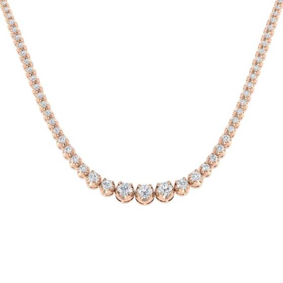 Round Diamond Tennis Necklace