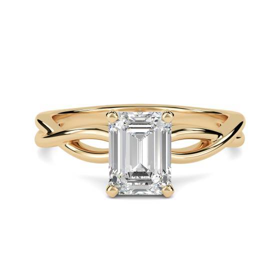 Infinity Love Swirl Emerald Diamond Engagement Ring