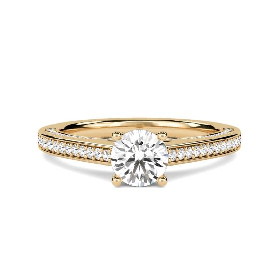 Unique Round Diamond Engagement Ring