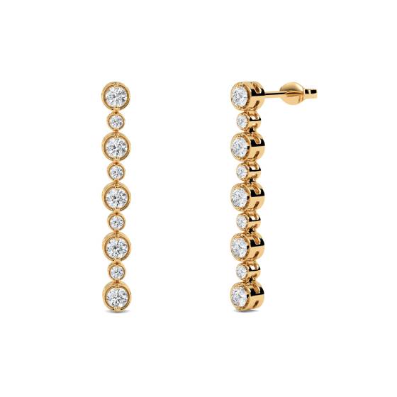 Elegant Round Diamond Drop Earrings