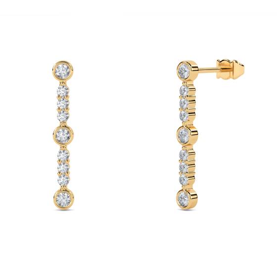 Elegant Round Diamond Drop Earrings