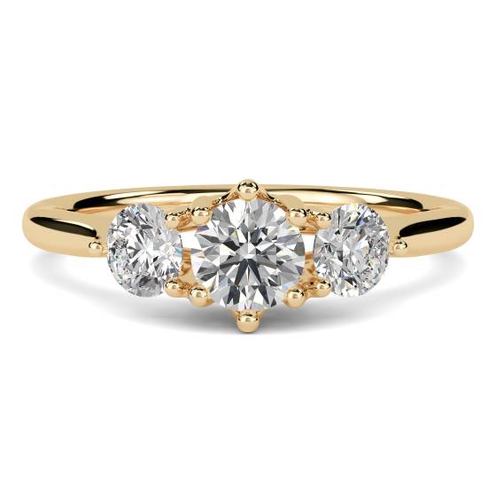 Modern Crossover Round Diamond Trilogy Ring