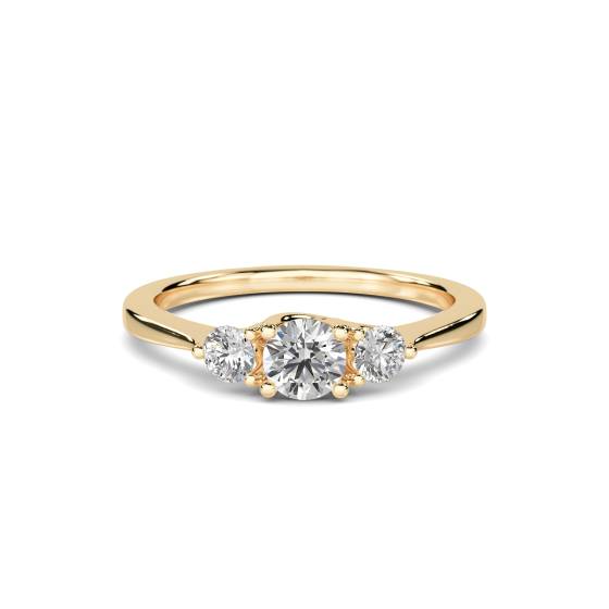 Crossover Round Diamond Trilogy Ring