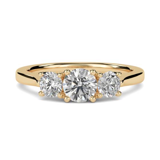 Modern Round Diamond Trilogy Ring