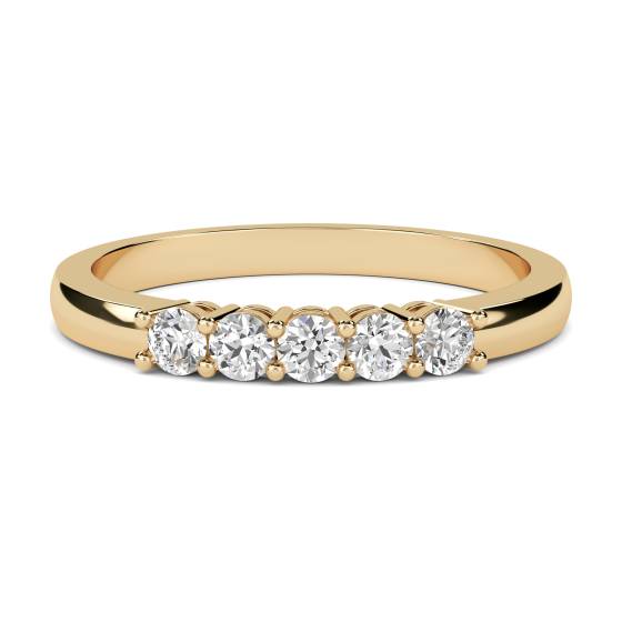 5 Stone Round Diamond Half Eternity Ring