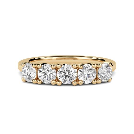 SDHET1002 5 Stone Round Diamond Half Eternity Ring