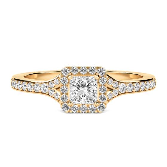 0.60ct Petite Princess Diamond Halo Ring