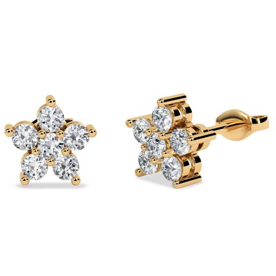 Round Diamond Cluster Earrings