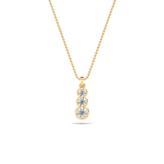 Elegant Round Diamond Trilogy Pendant