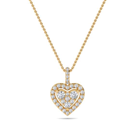 0.40ct Classic Round Diamond Heart Pendant