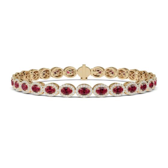 12.30ct Elegant Diamond and Ruby Tennis Bracelet