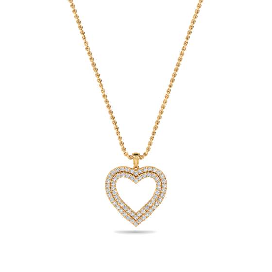 Classic Round Diamond Heart Pendant