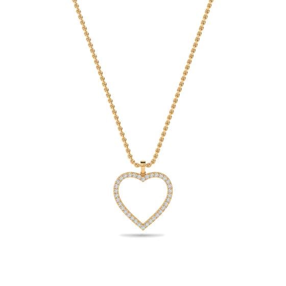 Classic Round Diamond Heart Pendant