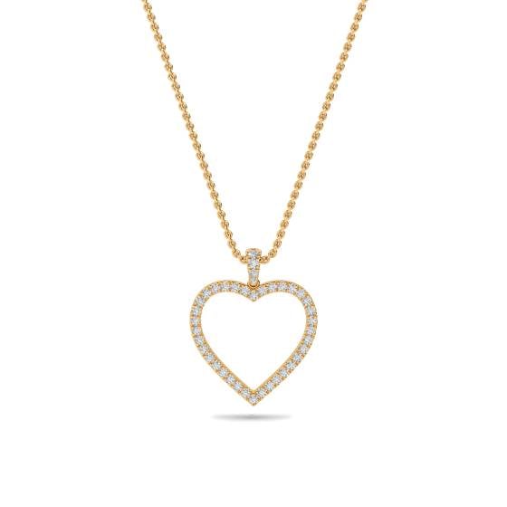 Classic Round Diamond Heart Pendant