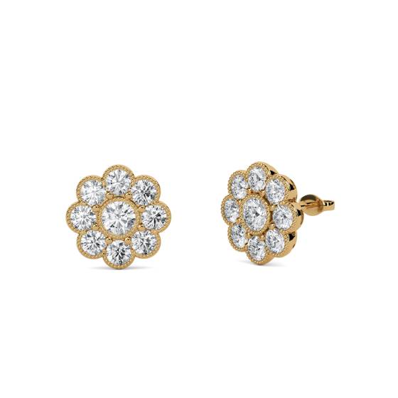 1.10ct Classic Round Diamond Halo Earrings