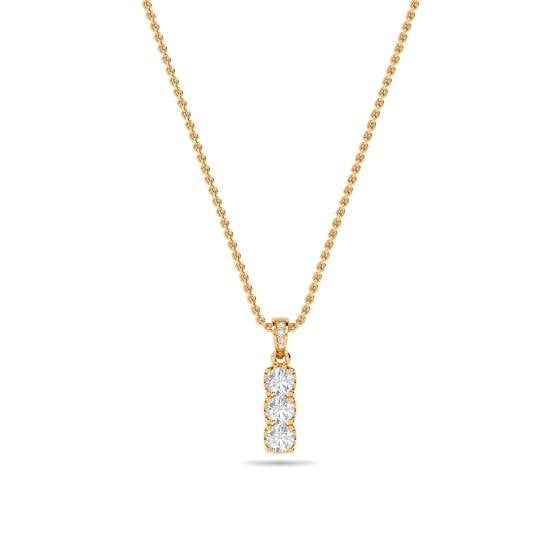 Elegant Round Diamond Trilogy Pendant