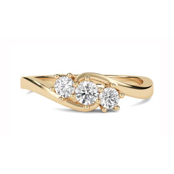 SDMT03257 Crossover Round Diamond Trilogy Ring