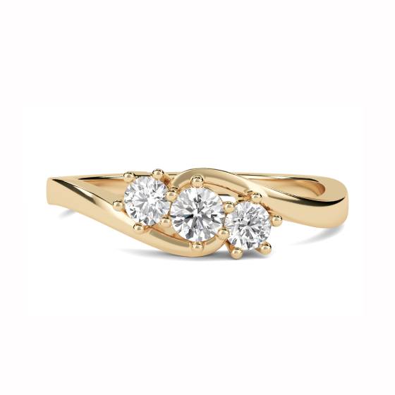 SDMT03257 Crossover Round Diamond Trilogy Ring