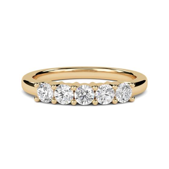 SDMT05102 5 Stone Round Diamond Half Eternity Ring