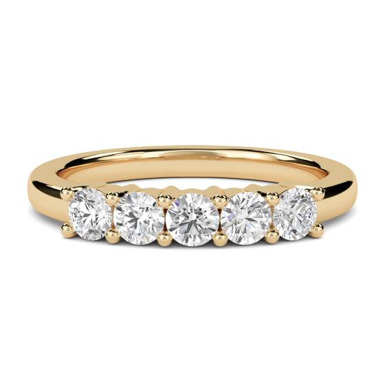 SDMT05102 5 Stone Round Diamond Half Eternity Ring