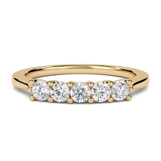 SDMT05134 5 Stone Round Diamond Half Eternity Ring