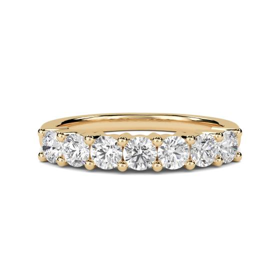 7 Stone Round Diamond Half Eternity Ring