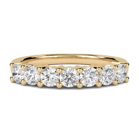 7 Stone Round Diamond Half Eternity Ring
