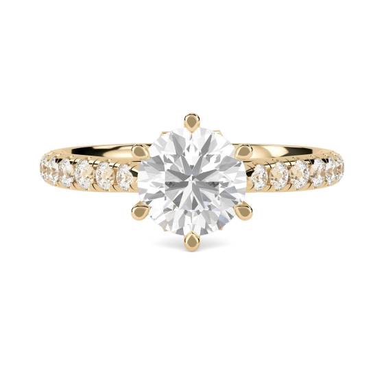 Round Diamond Shoulder Set Ring