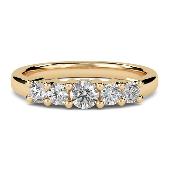 5 Stone Round Diamond Half Eternity Ring