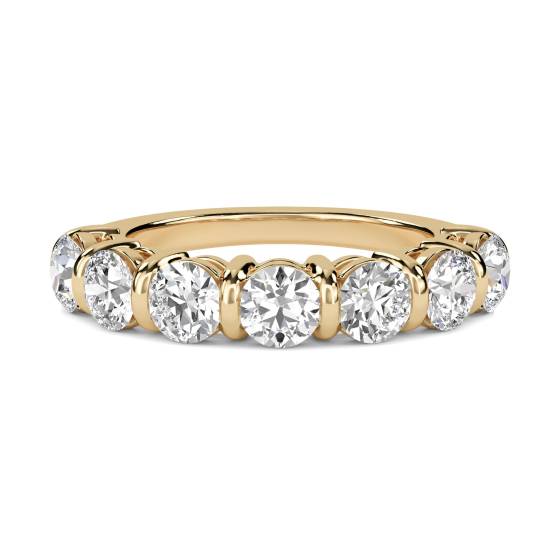 7 Stone Round Diamond Half Eternity Ring