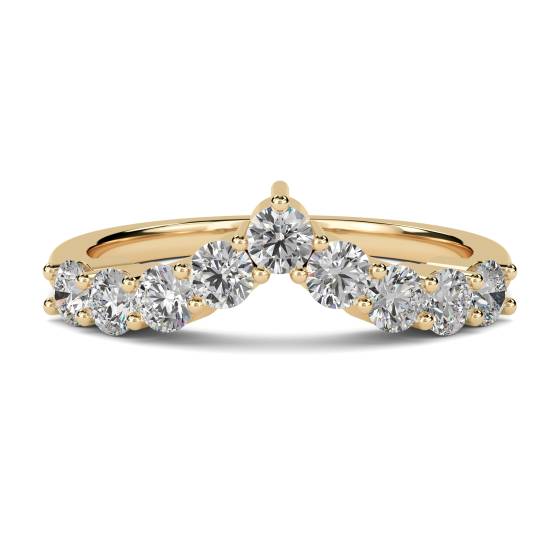 Classic Round Diamond Wishbone Eternity Ring