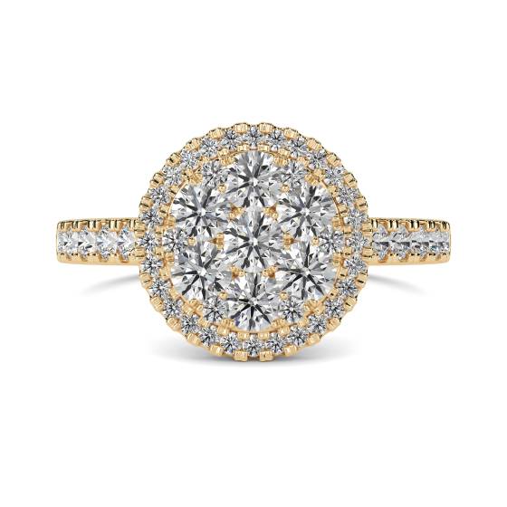 1.00ct Elegant Round Diamond Cluster Ring