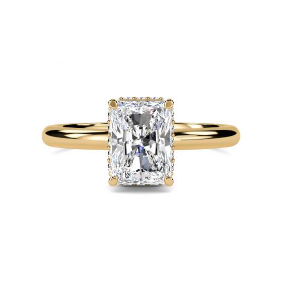 Radiant Diamond Low Set Hidden Halo Ring