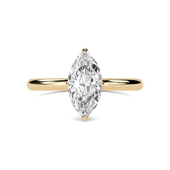 Marquise Diamond High Set Hidden Halo Ring