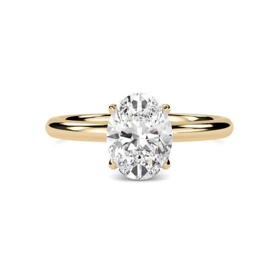 Oval Diamond Hidden Halo Ring