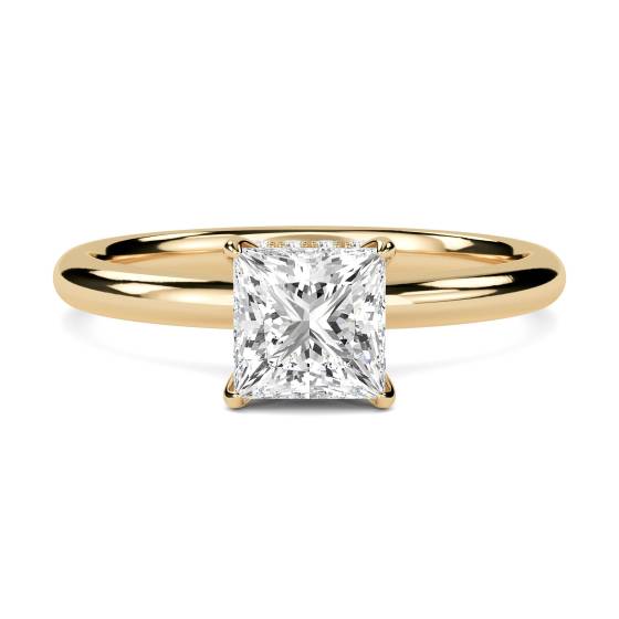 Princess Cut Hidden Halo Ring