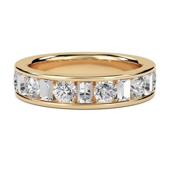 1.00ct Round and Baguette Diamond Eternity Ring