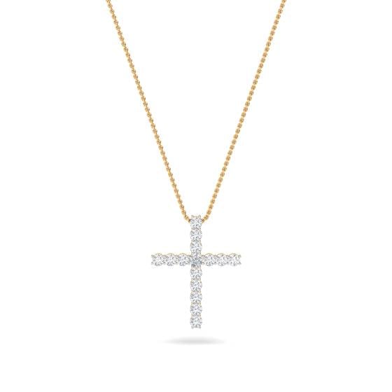 1.00ct Classic Round Diamond Cross Pendant