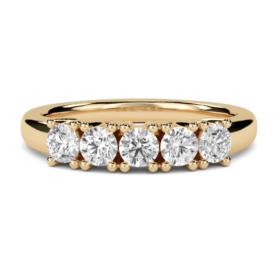 SDMT05081 5 Stone Round Diamond Half Eternity Ring
